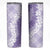 Hawaii Aloha Plumeria Lei Lavender Palaka Skinny Tumbler - Polynesian Pride