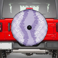 Hawaii Aloha Plumeria Lei Lavender Palaka Spare Tire Cover - Polynesian Pride