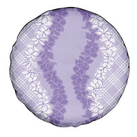 Hawaii Aloha Plumeria Lei Lavender Palaka Spare Tire Cover - Polynesian Pride