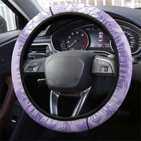 Hawaii Aloha Plumeria Lei Lavender Palaka Steering Wheel Cover - Polynesian Pride