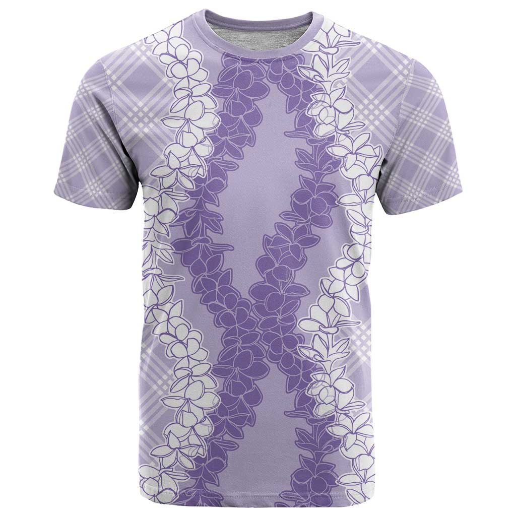 Hawaii Aloha Plumeria Lei Lavender Palaka T Shirt - Polynesian Pride