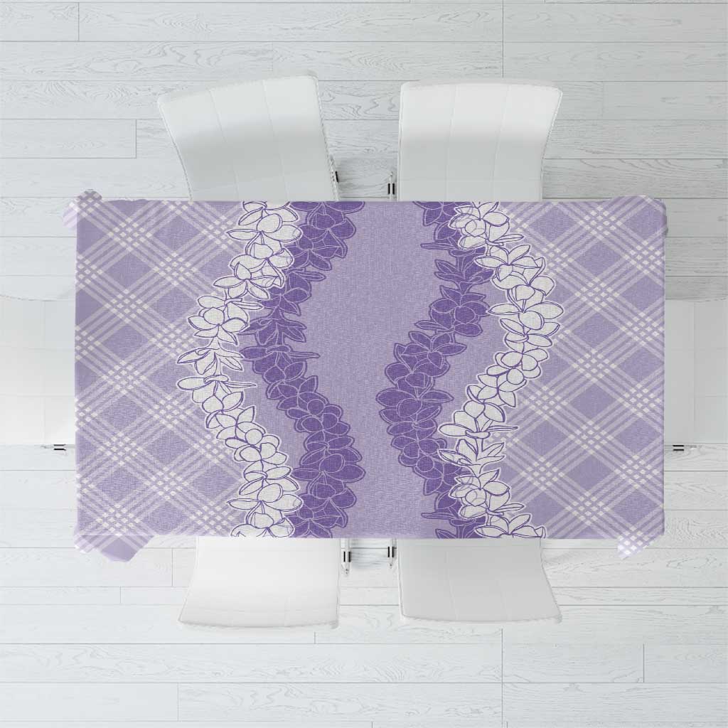 Hawaii Aloha Plumeria Lei Lavender Palaka Tablecloth - Polynesian Pride