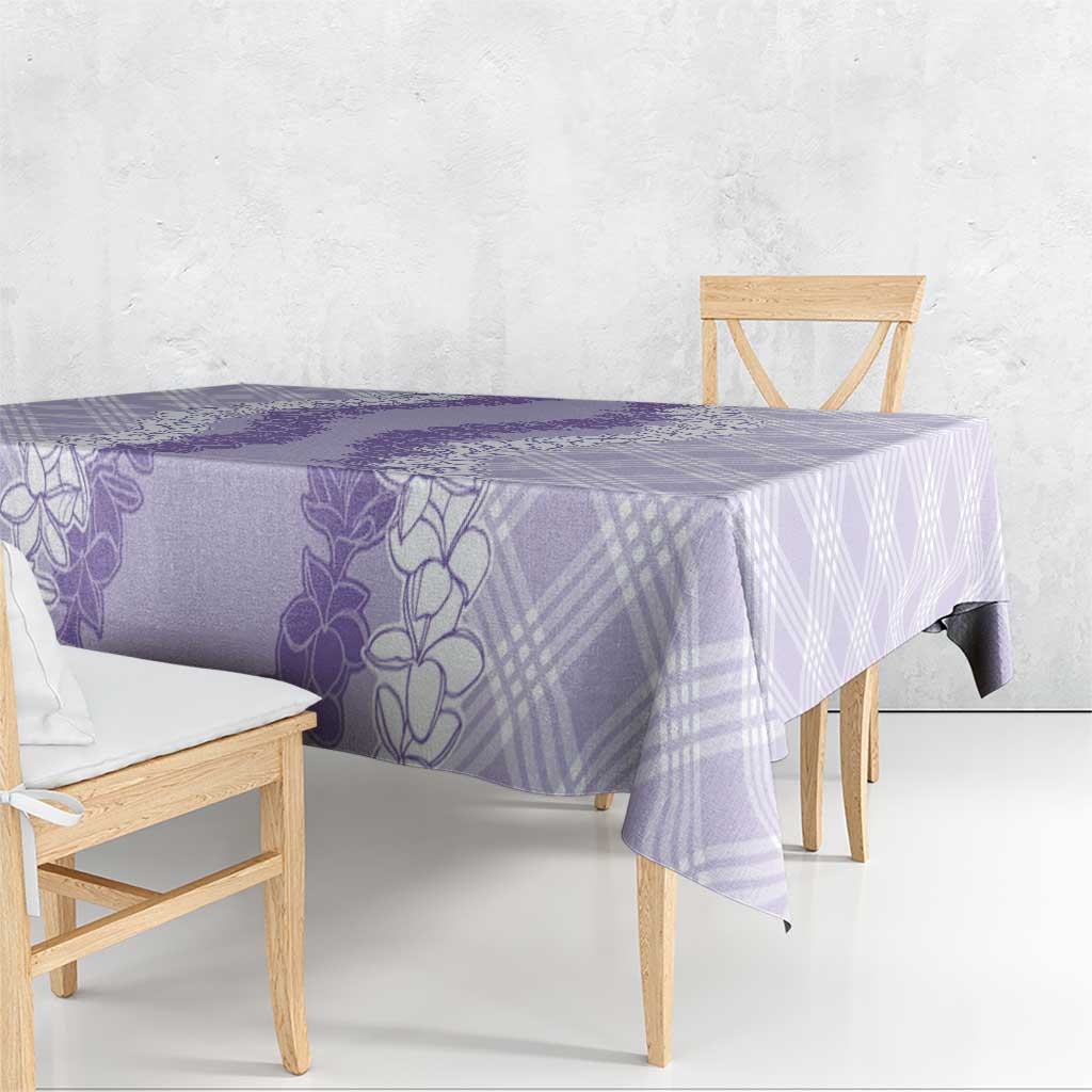 Hawaii Aloha Plumeria Lei Lavender Palaka Tablecloth - Polynesian Pride