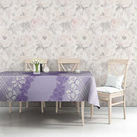 Hawaii Aloha Plumeria Lei Lavender Palaka Tablecloth - Polynesian Pride