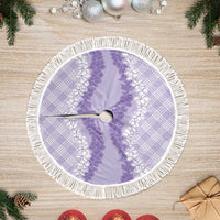 Hawaii Aloha Plumeria Lei Lavender Palaka Tree Skirt LT7 Fringed Lavender - Polynesian Pride