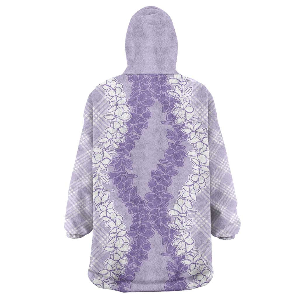 Hawaii Aloha Plumeria Lei Lavender Palaka Wearable Blanket Hoodie LT7 - Polynesian Pride