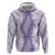 Hawaii Aloha Plumeria Lei Lavender Palaka Zip Hoodie - Polynesian Pride
