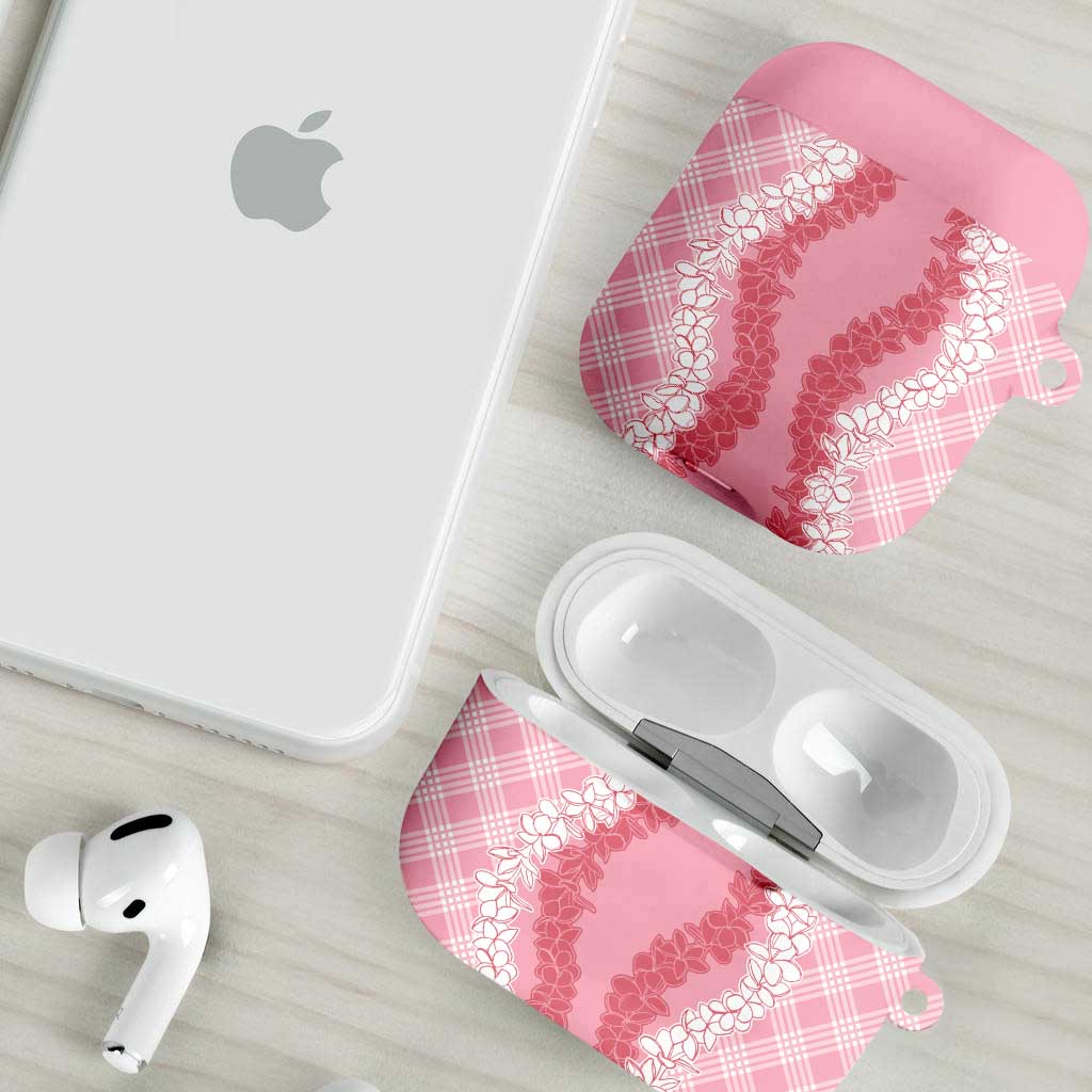 Hawaii Aloha Plumeria Lei Pink Palaka AirPods Case - Polynesian Pride