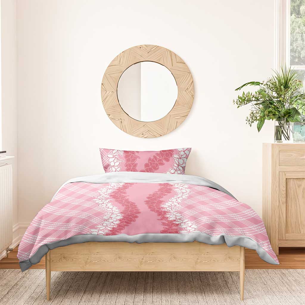Hawaii Aloha Plumeria Lei Pink Palaka Bedding Set - Polynesian Pride