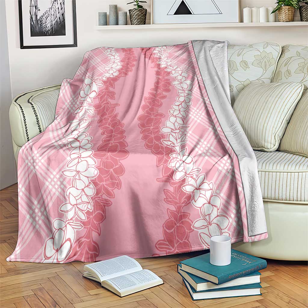 Hawaii Aloha Plumeria Lei Pink Palaka Blanket - Polynesian Pride