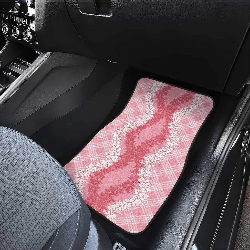 Hawaii Aloha Plumeria Lei Pink Palaka Car Mats - Polynesian Pride