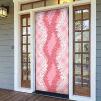 Hawaii Aloha Plumeria Lei Pink Palaka Door Cover - Polynesian Pride