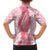 Hawaii Aloha Plumeria Lei Pink Palaka Family Matching Off Shoulder Maxi Dress and Hawaiian Shirt - Polynesian Pride