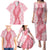 Hawaii Aloha Plumeria Lei Pink Palaka Family Matching Puletasi and Hawaiian Shirt - Polynesian Pride