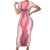 Hawaii Aloha Plumeria Lei Pink Palaka Family Matching Short Sleeve Bodycon Dress and Hawaiian Shirt - Polynesian Pride