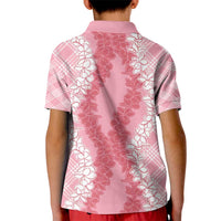 Hawaii Aloha Plumeria Lei Pink Palaka Kid Polo Shirt - Polynesian Pride