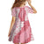 Hawaii Aloha Plumeria Lei Pink Palaka Kid Short Sleeve Dress - Polynesian Pride