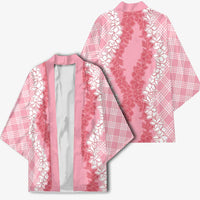 Hawaii Aloha Plumeria Lei Pink Palaka Kimono - Polynesian Pride