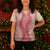 Hawaii Aloha Plumeria Lei Pink Palaka Christmas Knitted V-Neck Vest - Polynesian Pride