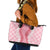 Hawaii Aloha Plumeria Lei Pink Palaka Leather Tote Bag - Polynesian Pride