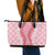 Hawaii Aloha Plumeria Lei Pink Palaka Leather Tote Bag - Polynesian Pride