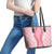 Hawaii Aloha Plumeria Lei Pink Palaka Leather Tote Bag - Polynesian Pride