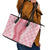 Hawaii Aloha Plumeria Lei Pink Palaka Leather Tote Bag - Polynesian Pride