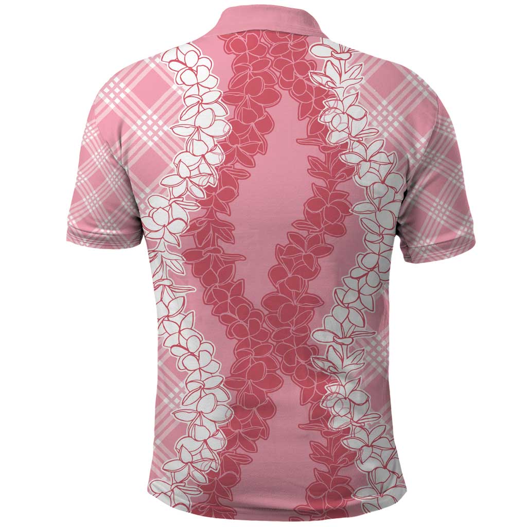 Hawaii Aloha Plumeria Lei Pink Palaka Polo Shirt - Polynesian Pride