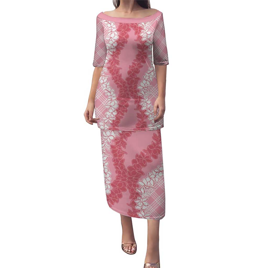 Hawaii Aloha Plumeria Lei Pink Palaka Puletasi - Polynesian Pride