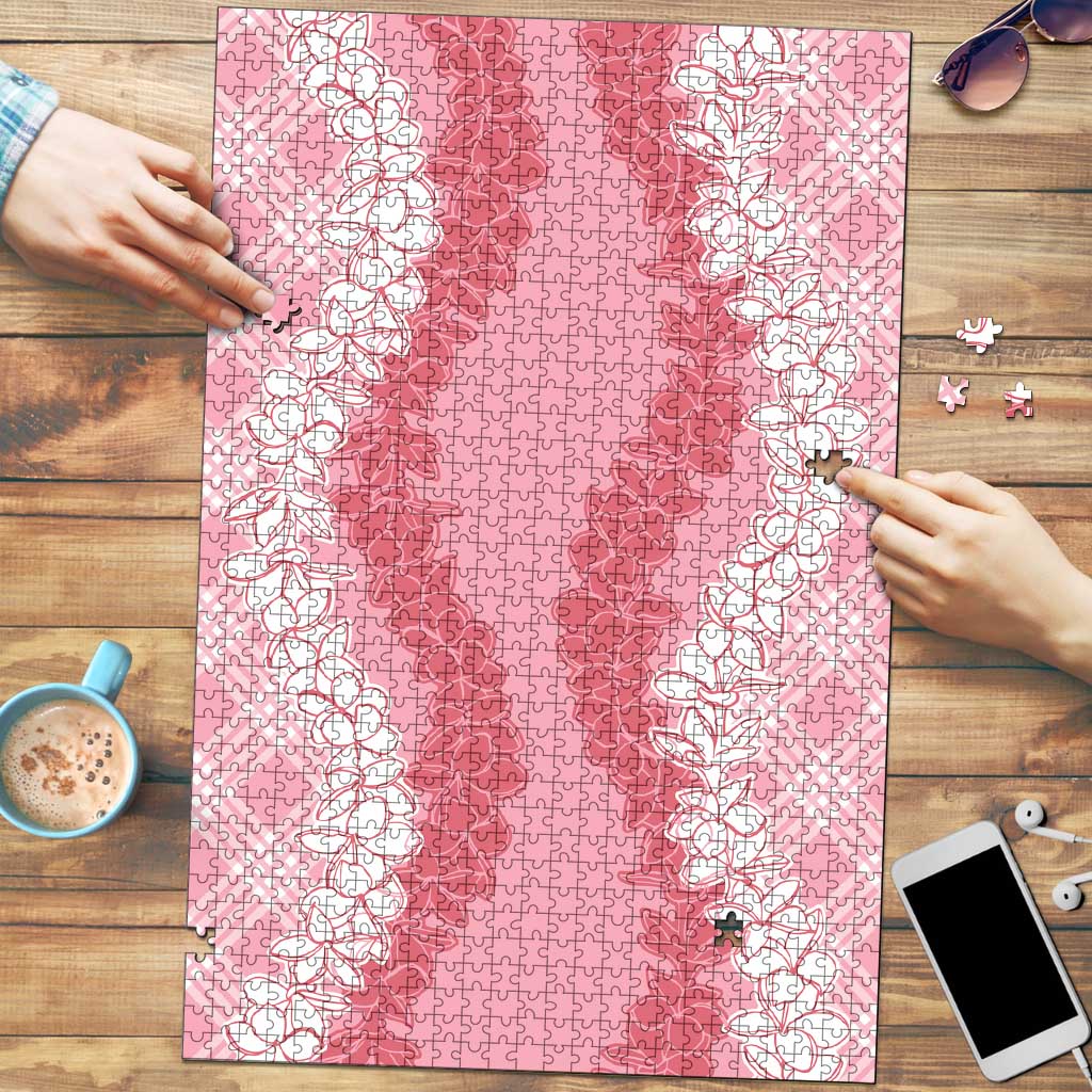 Hawaii Aloha Plumeria Lei Pink Palaka Puzzle - Polynesian Pride