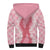 Hawaii Aloha Plumeria Lei Pink Palaka Sherpa Hoodie - Polynesian Pride