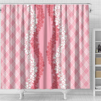 Hawaii Aloha Plumeria Lei Pink Palaka Shower Curtain - Polynesian Pride