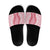 Hawaii Aloha Plumeria Lei Pink Palaka Slide Sandals - Polynesian Pride