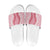 Hawaii Aloha Plumeria Lei Pink Palaka Slide Sandals - Polynesian Pride