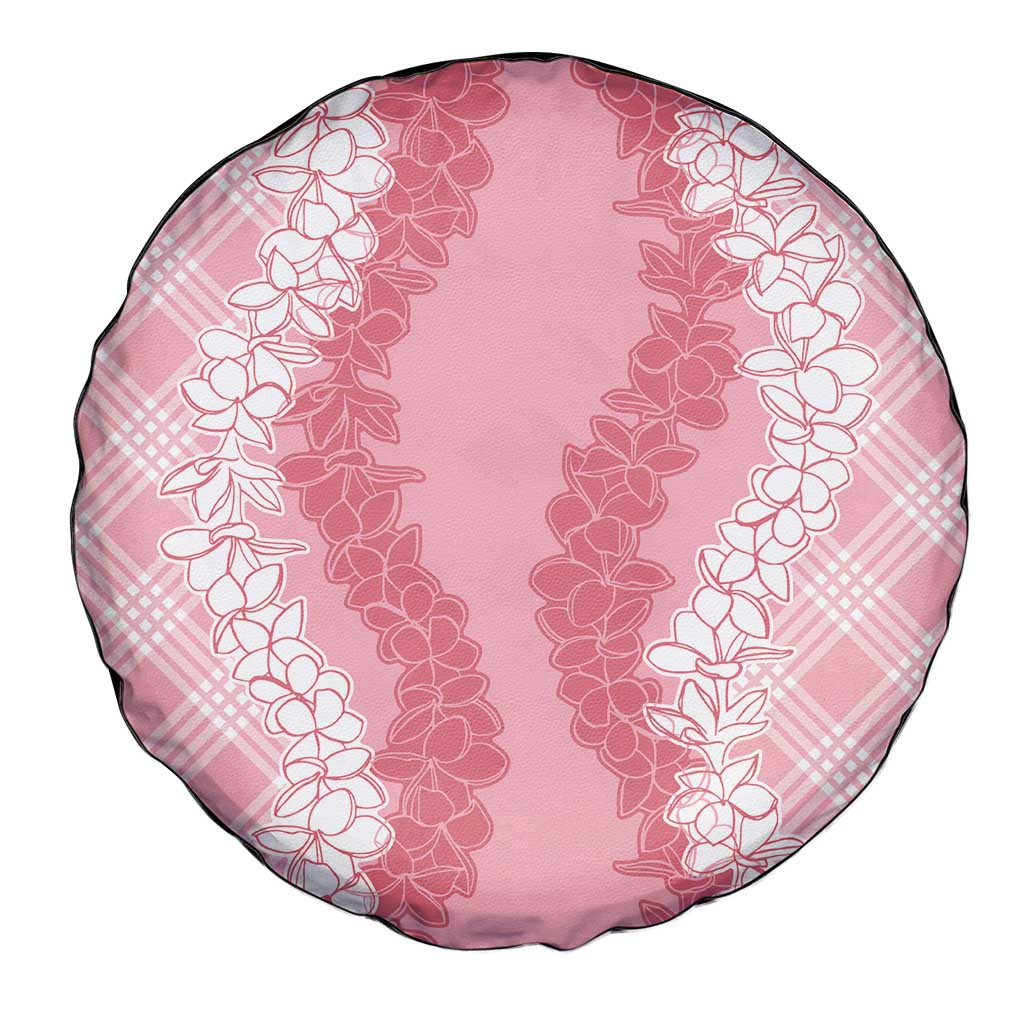 Hawaii Aloha Plumeria Lei Pink Palaka Spare Tire Cover - Polynesian Pride