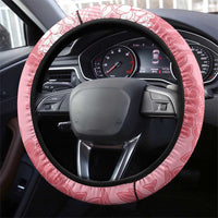 Hawaii Aloha Plumeria Lei Pink Palaka Steering Wheel Cover - Polynesian Pride