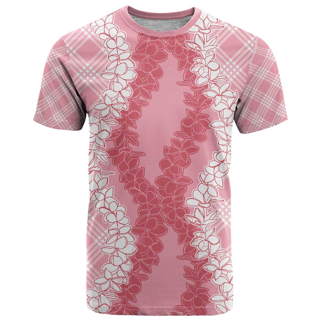 Hawaii Aloha Plumeria Lei Pink Palaka T Shirt - Polynesian Pride