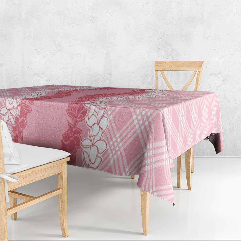 Hawaii Aloha Plumeria Lei Pink Palaka Tablecloth - Polynesian Pride