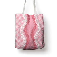 Hawaii Aloha Plumeria Lei Pink Palaka Tote Bag - Polynesian Pride