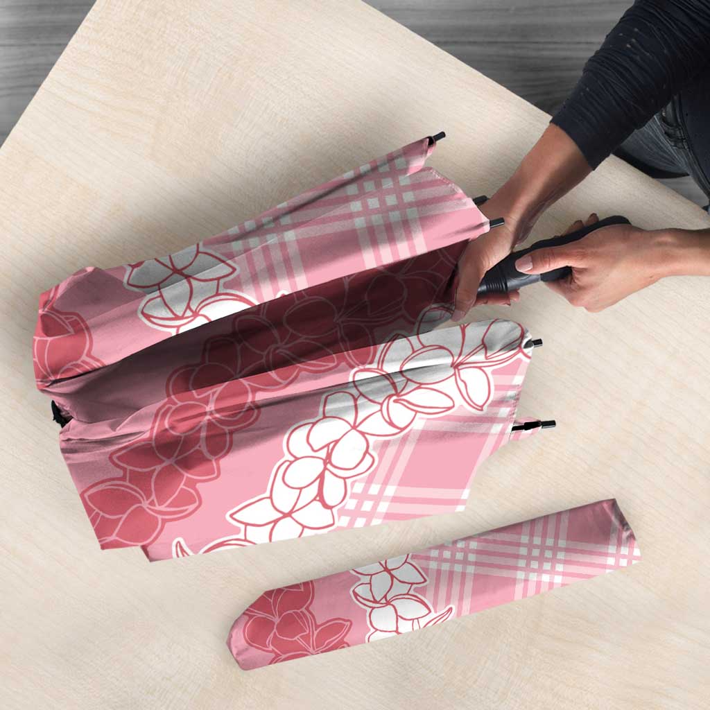 Hawaii Aloha Plumeria Lei Pink Palaka Umbrella - Polynesian Pride