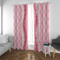 Hawaii Aloha Plumeria Lei Pink Palaka Window Curtain - Polynesian Pride