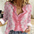 Hawaii Aloha Plumeria Lei Pink Palaka Women Casual Shirt - Polynesian Pride