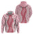 Hawaii Aloha Plumeria Lei Pink Palaka Zip Hoodie - Polynesian Pride