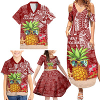Mele Kalikimaka Hawaii Christmas Family Matching Summer Maxi Dress and Hawaiian Shirt Pineapple Party LT7 - Polynesian Pride