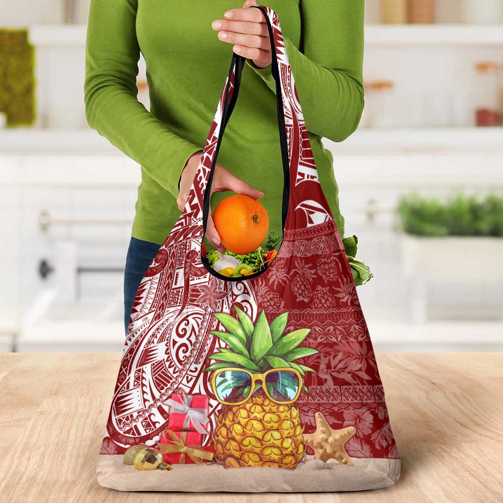 Mele Kalikimaka Hawaii Christmas Grocery Bag Pineapple Party