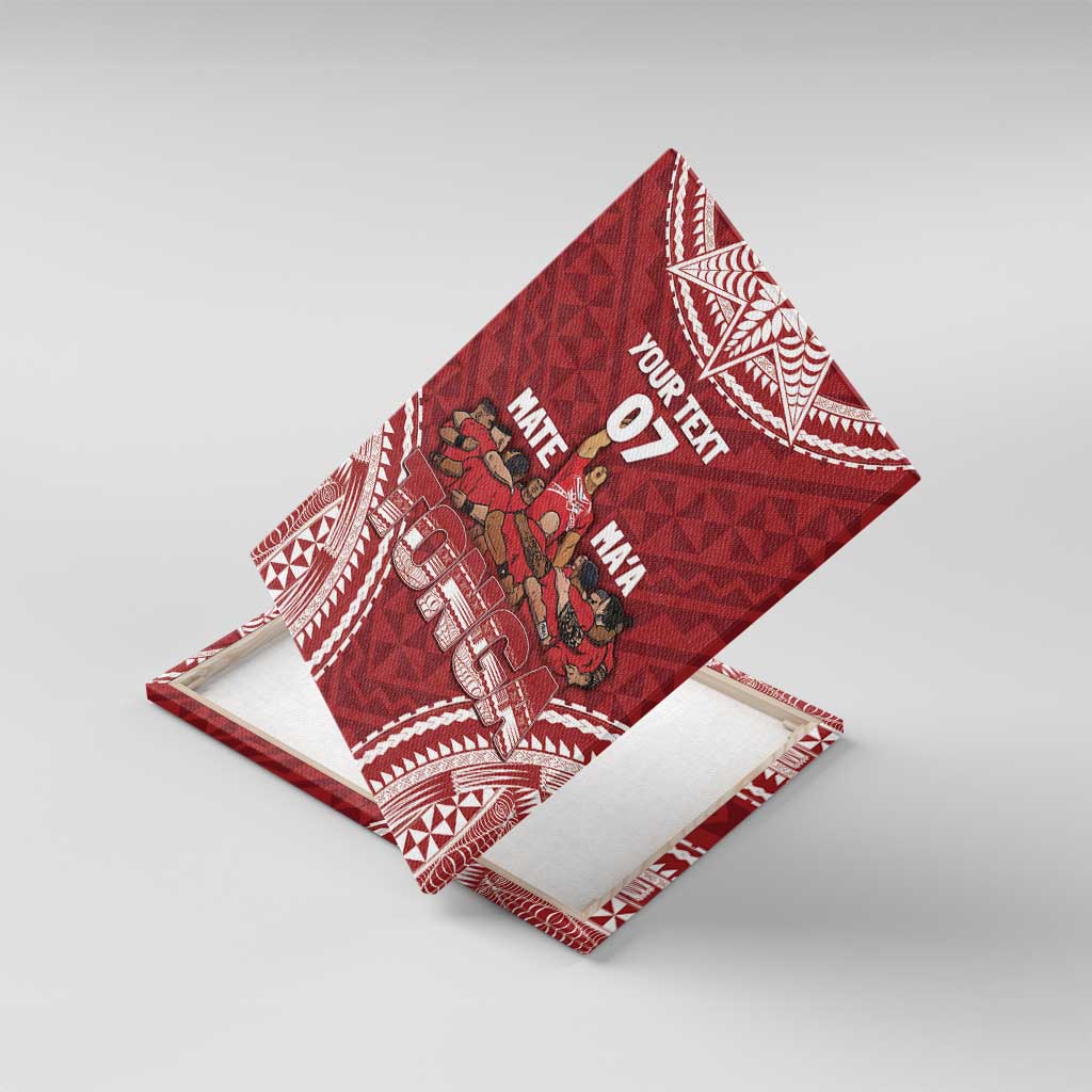 Personalized Mate Maa Tonga Rugby Canvas Wall Art Ofa Atu Tonga
