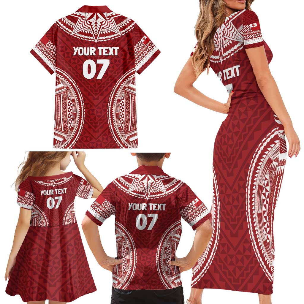 Personalized Mate Maa Tonga Rugby Family Matching Short Sleeve Bodycon Dress and Hawaiian Shirt Ofa Atu Tonga