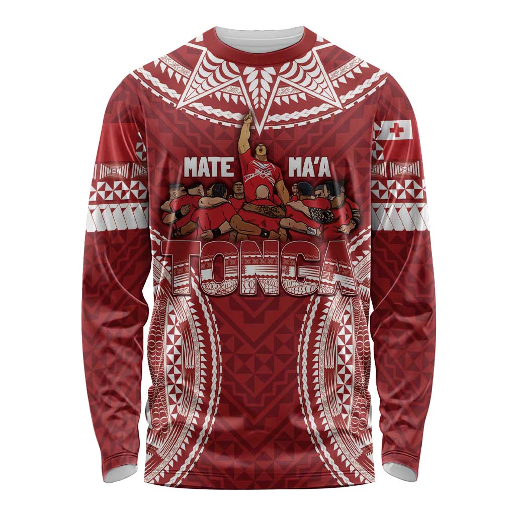 Personalized Mate Maa Tonga Rugby Long Sleeve Shirt Ofa Atu Tonga