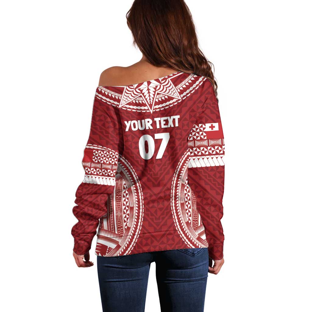 Personalized Mate Maa Tonga Rugby Off Shoulder Sweater Ofa Atu Tonga