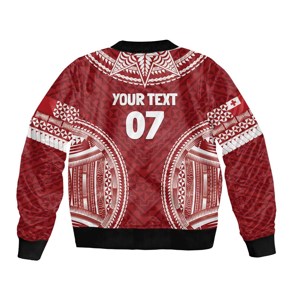Personalized Mate Maa Tonga Rugby Sleeve Zip Bomber Jacket Ofa Atu Tonga